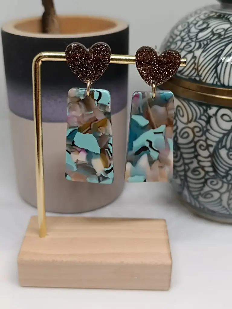 Boucles Dali coeur pailletté