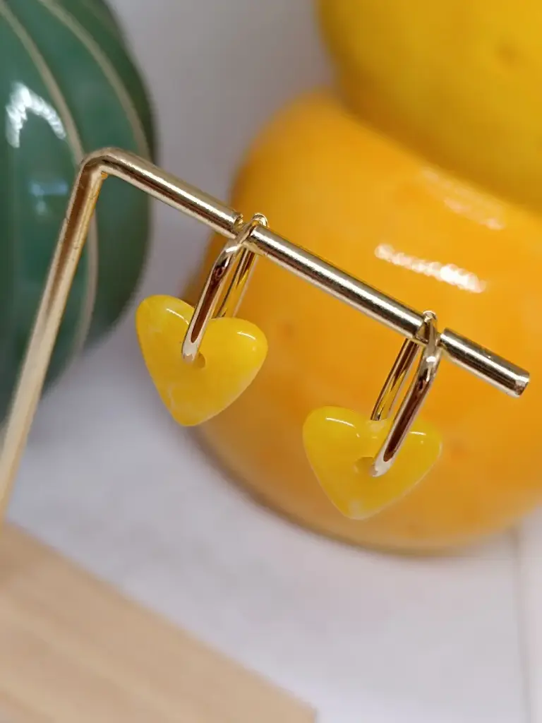 Boucles coeur Jaune